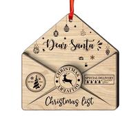 Ornamenti per posta di Babbo Natale, decorazioni natalizie carine, ornamento in legno a forma di caro Babbo Natale, ciondolo creativo per albero da parete, finestra, fattoria, divertente bomboniera a