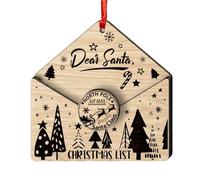 Ornamenti per posta di Babbo Natale, decorazioni natalizie carine, ornamento in legno a forma di caro Babbo Natale, ciondolo creativo per albero da parete, finestra, fattoria, divertente bomboniera a