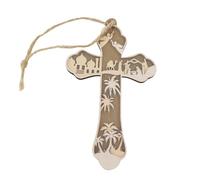 Ornamenti per presepe - Ciondolo decorativo in legno | 2D Natività Gesù Decorazione natalizia - per chiesa, casa, culto, festività cristiane, Pasqua, celebrazione, stagione 'Avvento, tradizioni di