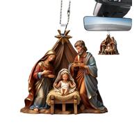 Ornamenti per presepe, ciondolo per natività, Decorazione a Nascita di Gesù, del presepe 'albero di Natale, pendente del in acrilico 3D, ornamento commemorativo festivo per Natale