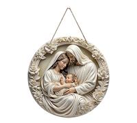 Ornamenti per presepe - Decorazione rotonda per le vacanze, la nascita di Gesù, per interni, parete, finestra, soggiorno, porta d'ingresso