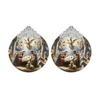 Ornamenti per presepe, ornamenti religiosi natalizi per decorazioni per alberi, ornamento da appendere o notte sacra, decorazioni religiose per feste regalo unisex per feste di festa