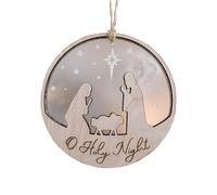 Ornamenti per presepe per albero di Natale,Ornamenti per presepe di Natale, Ornamenti natalizi cristiani in legno, Con ornamenti natalizi tradizionali Hol da appendere, decorazioni per la casa cristia