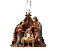 Ornamenti per presepe religioso natalizio acrilico appeso ornamento 2D, ornamento religioso 2025, presepe natalizio nuovo Sc