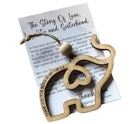 Ornamenti per sorella Elefante Ornamento Elefante dell'Amicizia Sorella, Ornamento in Legno a forma di Elefante Sorella Amicizia | Amici Simbolo di Elefante con Storia per Borsa di stoffa, Borsa da