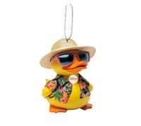 Ornamenti per Specchietto Retrovisore,Decorazioni Appendibili 2D In Acrilico Gialla Per Veicolo - Decorativo a Forma di Animale per Borsa Portachiavi Adulti e Bambini
