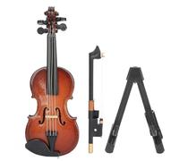 Ornamenti Per Strumenti Musicali Versione Mini Violino Da 1 Set Da 3,4 Pollici Con Supporto Modello Di Ornamenti Decorativi Per Strumenti Musicali In Legno In Miniatura