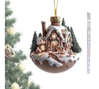 Ornamenti per tazza da caffè per albero di Natale, decorazioni natalizie in acrilico 2D, decorazioni natalizie con casette di neve e cioccolato, decorazione natalizia per albero di Natale, feste