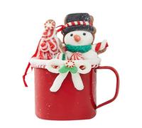 Ornamenti per tazza di Natale, tazze smaltate uniche, decorazione da appendere alla tazza, ornamenti per tazze da caffè di pan di, ornamenti per tazza di cacao caldo, set di 4 ciondoli Ta