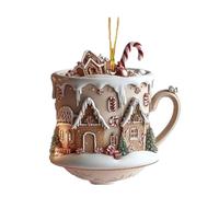 Ornamenti Per Tazze Di Caffè Per Albero Di Natale - Ornamento Natalizio Per Tazza Di Cioccolata Calda | Tazza Di Cioccolata Calda Ornamenti Natalizi Casa Di Neve Di Natale In Acrilico 2D, Decorazioni