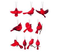 Ornamenti per uccelli per Albero Design 2D | 10 Pezzi per Albero Di Natale - Ornamento in Legno per Negozio Soggiorno Cucina Classe Scuola Casa