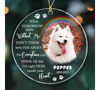 Ornamenti personalizzati per cani in paradiso, When Tomorrow Starts Without Me Don't Think We're Far Apart Ornamento Natale 2025, Regalo personalizzato per cani e gatti, Ornamenti personalizzati per