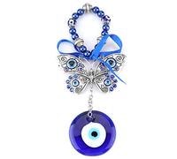 Ornamenti,Portachiavi Occhio Turco,Ornamenti in Ceramica Da Appendere Con Occhi Diabolici,Protezione Del Malocchio Per La Casa Blu Turco Malocchio Benedizione Amuleto Appeso A