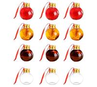 Ornamenti Riempibili Trasparenti Fai-da-te - 12 Palline Pendenti Trasparenti Con Coperchio, Decorazioni Per L'albero Delle Vacanze | Ornamenti Riempibili Per Riunioni Di Famiglia, Matrimon