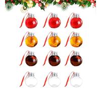 Ornamenti Riempibili Trasparenti Fai-da-te - 12 Palline Pendenti Trasparenti Con Coperchio, Decorazioni Per L'albero Delle Vacanze | Ornamenti Riempibili Per Riunioni Di Famiglia, Matrimon