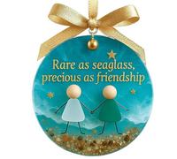 Ornamenti rotondi da appendere all'albero di Natale dell'amicizia, regalo senza tempo per migliori amici, familiari, partner