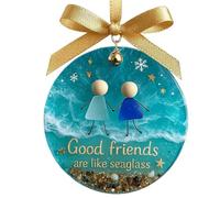 Ornamenti rotondi da appendere all'albero di Natale dell'amicizia, regalo senza tempo per migliori amici, familiari, partner