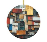 Ornamenti rotondi in ceramica con frammenti di memoria, decorazioni per albero di Natale, aggiungono calore e brillantezza alle feste