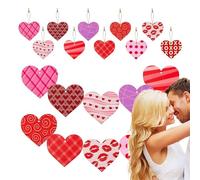 Ornamenti rustici in legno a forma di cuore - Decorazioni di San Valentino a forma di cuore per matrimoni e regali | Pannelli in legno con motto "Love" e parole romantiche, decorazione di