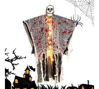 Ornamenti scheletrati per albero - 60 x 80 cm ciondolo scheletro spettrale con luce, decorazione horror di Halloween, casa infestata Prop | Giardini portici interni prato cortili, Escape Room Festival