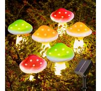 Ornamenti solari da giardino a 6 LED a forma di fungo impermeabili per esterni