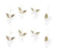 Ornamenti Sospesi Angelo 7x5cm Leggeri per Ornamenti Sospesi | 8 angeli, argento e oro, plastica leggera, facili da appendere, eleganti festivi