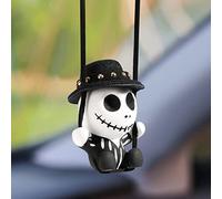 Ornamenti Specchietti Retrovisori Auto, Freddo Ciondolo Cranio con Cappello, Fantasma Volante Car Hanging Ornament,Scheletro Oscillante Appeso Ornamento per Auto e Casa,Regalo di Compleanno per Feste
