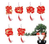 Ornamenti vietnamiti per Capodanno - Decorazioni per le vacanze, decorazioni da appendere per Capodanno lunare | Set di 6 ciondoli bonsai fortunati, ornamenti tradizionali per feste di primavera