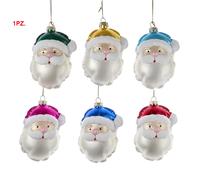 Ornamento 1pz. Vetro Santa Balloon Multicolor