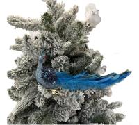 Ornamento 3D a forma di pavone realizzato con vere piume di pavone, realizzato a mano per albero di Natale e decorazione della stanza delle vacanze (ciondolo a forma di pavone)