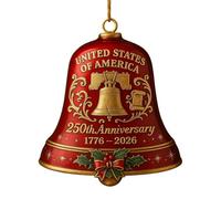 Ornamento a campana natalizia: ciondolo a forma di campane patriottiche, campane decorative, per l'atmosfera delle vacanze, ciondoli per alberi di Natale per feste all'aperto