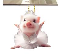 Ornamento a ciondolo acrilico Hog - Talismano sospeso dello specchio retrovisore, affascinante decorazione della casa e del veicolo | Accessorio decorativo per il deodorante per aria ad aria, amuleto