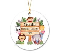 Ornamento a forma di animali del bosco, ornamento personalizzato per il primo Natale del bambino 2025, regalo personalizzato per i nuovi genitori, ornamento per il primo Natale del bambino, regalo per