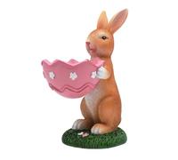Ornamento a forma di coniglio: un tocco di novità per la casa, un pezzo decorativo accattivante ricco di decorazioni pasquali, può contenere oggetti che uniscono praticità ed estetica. (Brown, 20cm)