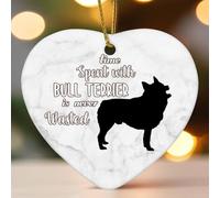 Ornamento a forma di cuore in ceramica con scritta "Time Spent with Dog Is Never Wasted", per albero di Natale, decorazione da appendere, divertente, da collezione, ricordo di Capodanno per gli amici