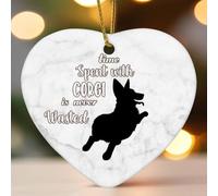 Ornamento a forma di cuore in ceramica con scritta "Time Spent with Dog Is Never Wasted", per albero di Natale, decorazione da appendere, divertente, da collezione, ricordo di Capodanno per gli amici