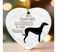 Ornamento a forma di cuore in ceramica con scritta "Time Spent with Dog Is Never Wasted", per albero di Natale, decorazione da appendere, divertente, da collezione, ricordo di Capodanno per gli amici