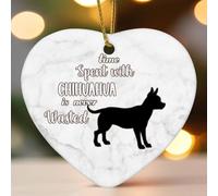 Ornamento a forma di cuore in ceramica con scritta "Time Spent with Dog Is Never Wasted", per albero di Natale, decorazione da appendere, divertente, da collezione, ricordo di Capodanno per gli amici