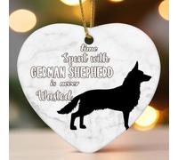 Ornamento a forma di cuore in ceramica con scritta "Time Spent with Dog Is Never Wasted", per albero di Natale, decorazione da appendere, divertente, da collezione, ricordo di Capodanno per gli amici
