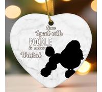 Ornamento a forma di cuore in ceramica con scritta "Time Spent with Dog Is Never Wasted", per albero di Natale, decorazione da appendere, divertente, da collezione, ricordo di Capodanno per gli amici