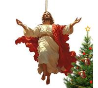 Ornamento a forma di Gesù, decorazione religiosa da appendere, in acrilico, 8 x 7 x 0,9 cm, ciondolo con simbolo della fede cristiana, festa in acrilico 2D, regalo spirituale