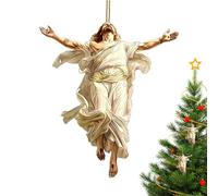 Ornamento a forma di Gesù per albero di Natale - Opera d'arte religiosa in acrilico trasparente, pezzo di accento spirituale da appendere, decorazione devozionale cristiana, decorazione devozionale