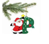 Ornamento a forma di lettera per albero di Natale, dalla A alla Z, personalizzabile, da appendere, per decorazioni natalizie, decorazioni fai da te per la casa (P)