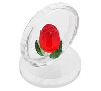 Ornamento a forma di rosa in cristallo rosso - Fermacarte in cristallo simulato