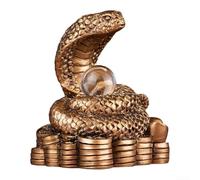 Ornamento a forma di serpente in resina dal design intricato un simbolo significativo per prosperità e buona fortuna nel tuo arredamento (grande bronzo)