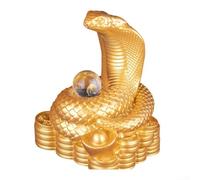 Ornamento a forma di serpente in resina per Ruyi, perfetto per gli amanti della natura e gli appassionati di accenti unici per la casa (piccolo oro)
