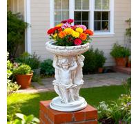 Ornamento a forma di vaso di fiori a forma angelo, statua per patio, prato,