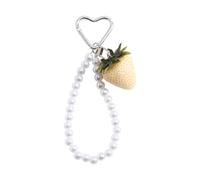 Ornamento accessorio per lo stile quotidiano, White | Ciondolo per borsetta a forma fragola con display giornaliero in formato Easy Clip da 18, 5 cm