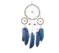 Ornamento Acchiappasogni, Carillon A Vento, Decorazione Fatta Mano Con Piume, Da Parete Retrò For Interni, Albero Della Vita Blu, Feste Di Nozze, Regalo Benedizione