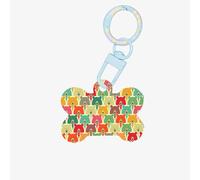 Ornamento acrilico colorato con stampa di orsi per cani, targhette per animali domestici, portachiavi per cani per le vacanze per gli amanti degli animali domestici, regalo per cani
